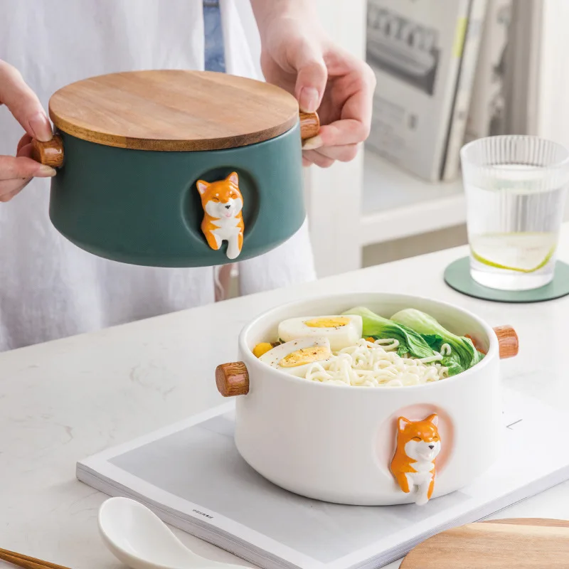 Creative Ceramic Cartoon Shiba Inu Bowl Large with Covered Spoon Student Dormitory Instant Noodles Cup Bowl Set Bento Box Gift
Creative Ceramic Cartoon Shiba Inu Bowl Large with Covered Spoon Student Dormitory Instant Noodles Cup Bowl Set Bento Box Gift