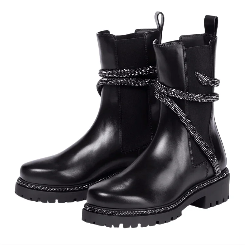 Женские ботильоны с ремешком на щиколотке и кристаллами в стиле панк, мотоциклетные ботинки на плоской подошве, стильные женские короткие сапоги с круглым носком, тренд 2023
Женские ботильоны с ремешком на щиколотке и кристаллами в стиле панк, мотоциклетные ботинки на плоской подошве, стильные женские короткие сапоги с круглым носком, тренд 2023