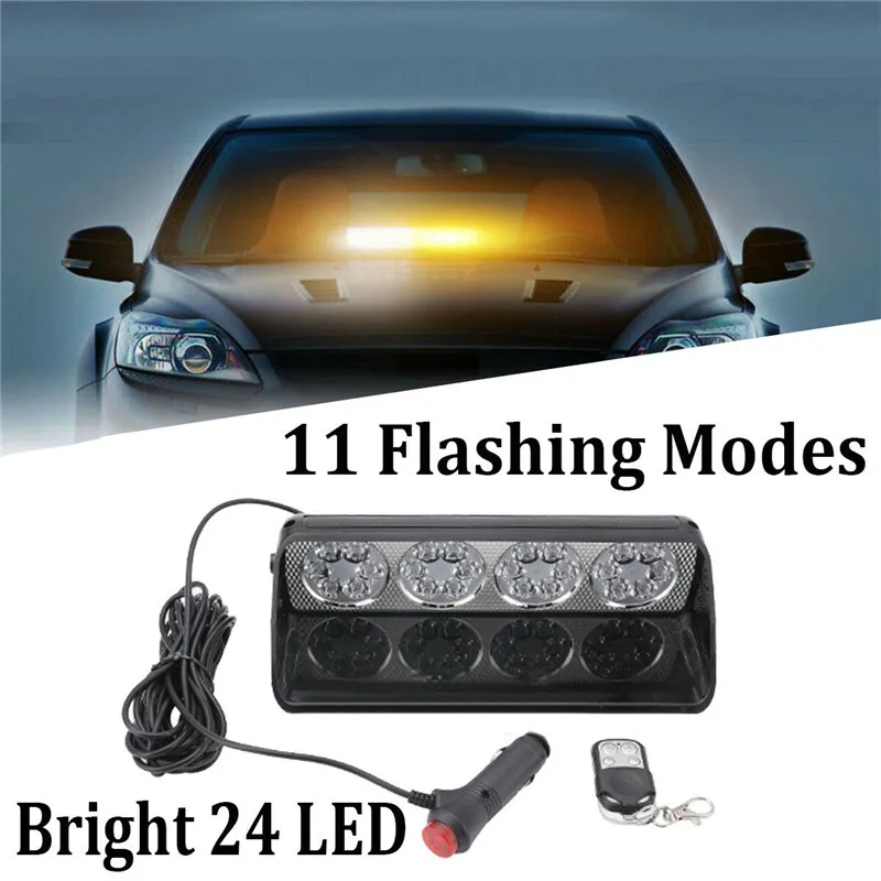 24 LED Remote Control Car Light 72W Dash Windshield Beacon Hazard Warning Flashing Lamp Car Emergency Strobe Light
24 LED Remote Control Car Light 72W Dash Windshield Beacon Hazard Warning Flashing Lamp Car Emergency Strobe Light