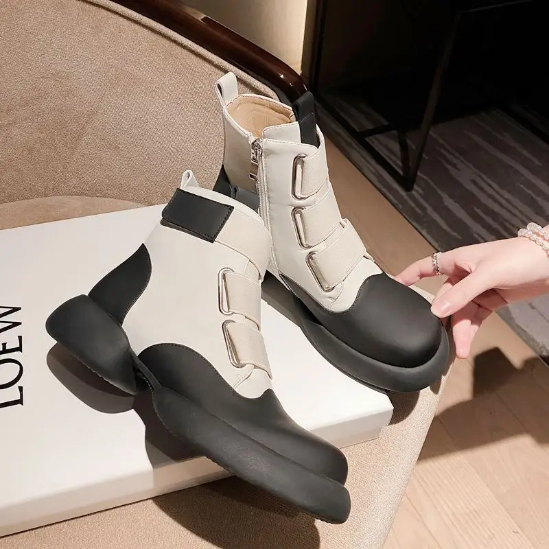 Size 34-40 Comfortable Soft Genuine Leather Women Boots Shoes Winter Waterproof Platform Thick-soled Thick-sole Shoe Ankle Boots
Size 34-40 Comfortable Soft Genuine Leather Women Boots Shoes Winter Waterproof Platform Thick-soled Thick-sole Shoe Ankle Boots