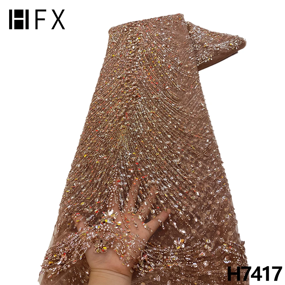 HFX Nigeria Lace Sequins Fabrics 2022 Luxury French Net Tulle Sequence Lace Fabric With Beads For African Party Dress F7417
HFX Nigeria Lace Sequins Fabrics 2022 Luxury French Net Tulle Sequence Lace Fabric With Beads For African Party Dress F7417