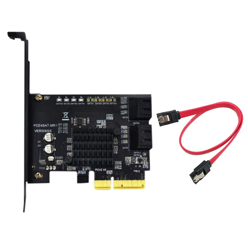 PCI-E4 Ports Expansion Card Sata Controller Card PCI To SATA 3.0 88SE9230 Extended IPFS Hard Disk RAID Card+SATA Cable
PCI-E4 Ports Expansion Card Sata Controller Card PCI To SATA 3.0 88SE9230 Extended IPFS Hard Disk RAID Card+SATA Cable