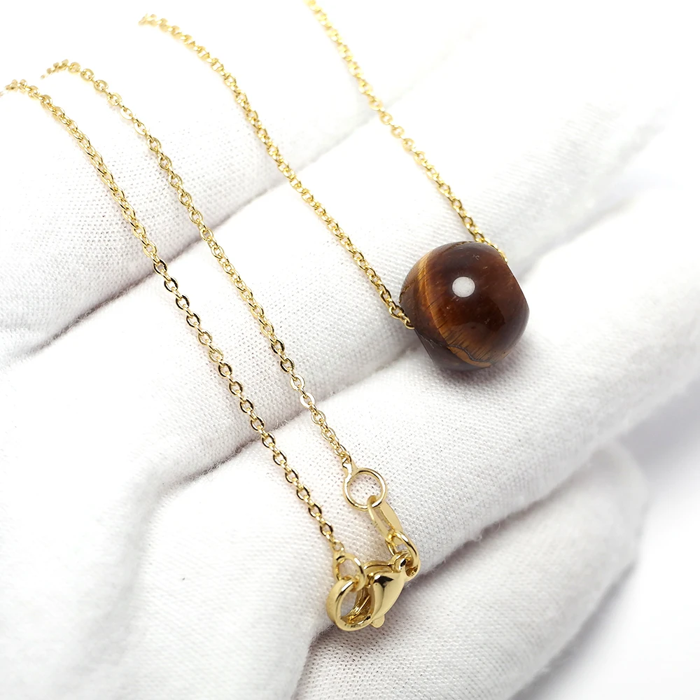 Round Tiger Eye Stone Necklace,18k Gold Plated Brass Chain,Perforated Natural Stone Pendant,Simple Gemstone Pendants Necklace
Round Tiger Eye Stone Necklace,18k Gold Plated Brass Chain,Perforated Natural Stone Pendant,Simple Gemstone Pendants Necklace