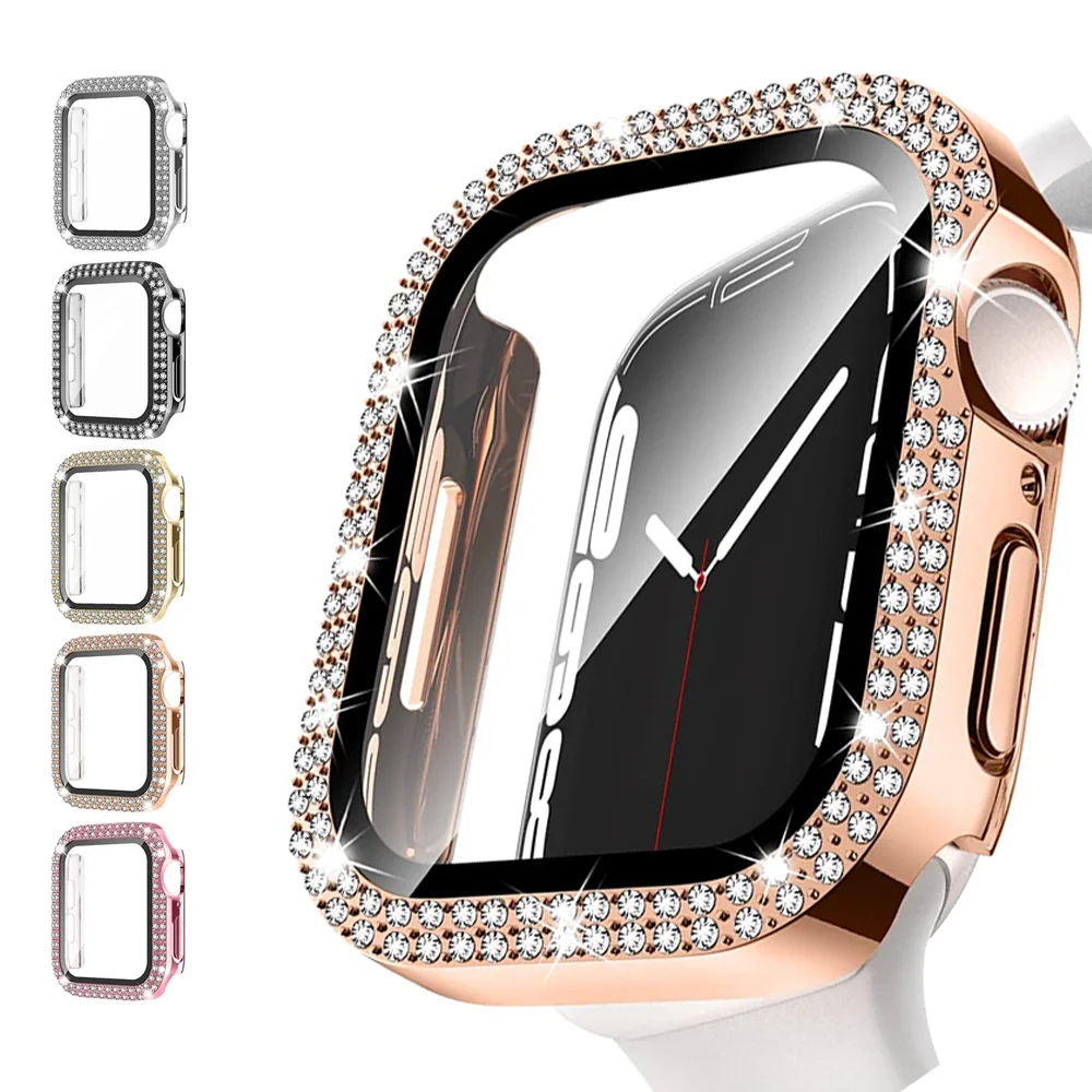 Diamond Cover For Apple watch Case 44mm 42mm 44mm 41mm 42mm 38mm Bling Bumper Screen Protector Glass iWatch series 7 3 4 5 6 se
Diamond Cover For Apple watch Case 44mm 42mm 44mm 41mm 42mm 38mm Bling Bumper Screen Protector Glass iWatch series 7 3 4 5 6 se