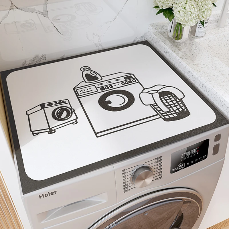 

Washing Machine Covers Refrigerator Microwave Dust Covers Absorbent Bathroom Rug Non-slip Bath Mat Door Mat Dustproof Pad