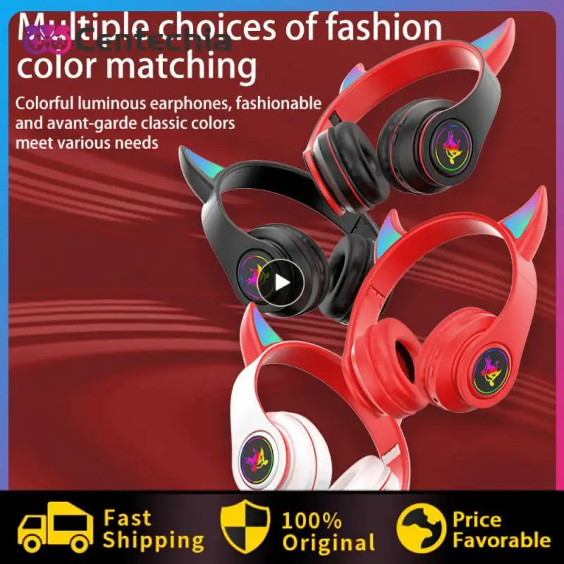 Long Battery Life Wireless Headset Support Tf Card Devil Luminous Headphones Colorful Gradient Light Game Earphones
Long Battery Life Wireless Headset Support Tf Card Devil Luminous Headphones Colorful Gradient Light Game Earphones