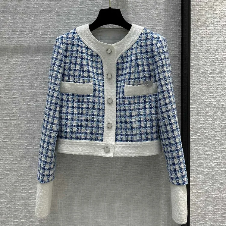 Spring Autumn O-neck Bloue Plaid Weave Clothes 2023 New Korean Vintage Short High Quality Tweed Coat Female Jackets Women Tops
Spring Autumn O-neck Bloue Plaid Weave Clothes 2023 New Korean Vintage Short High Quality Tweed Coat Female Jackets Women Tops