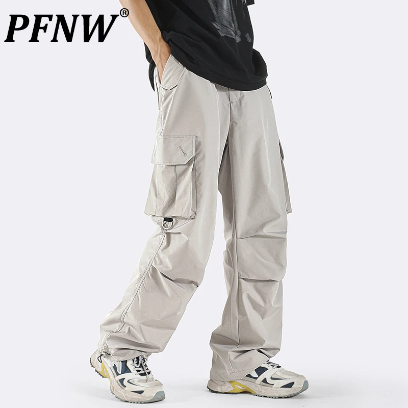 

PFNW Autumn New Men's Functional Paratrooper Darkwear Cargo Pants Adjustable High Street Anti-wrinkle Original Trousers 12Z1958