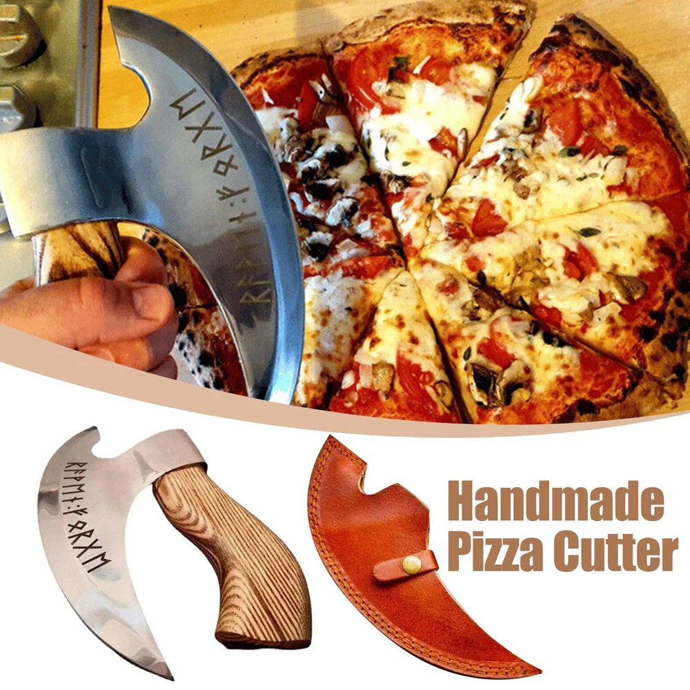 

Топор из нержавеющей стали, резаки для пиццы, многофункциональный топор для пиццы со стандартным ножом для пиццы, печенья, торта, ножницы, ре...