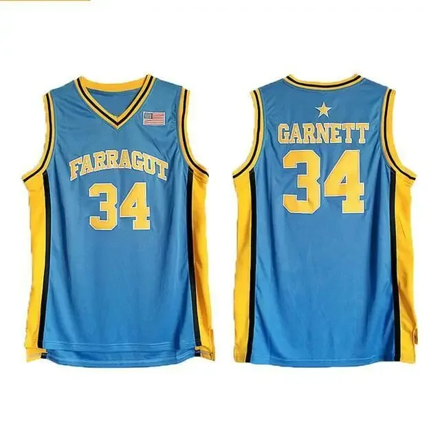 

Kevin Garnett Farragut High School Basketball Jersey All Stitched Blue