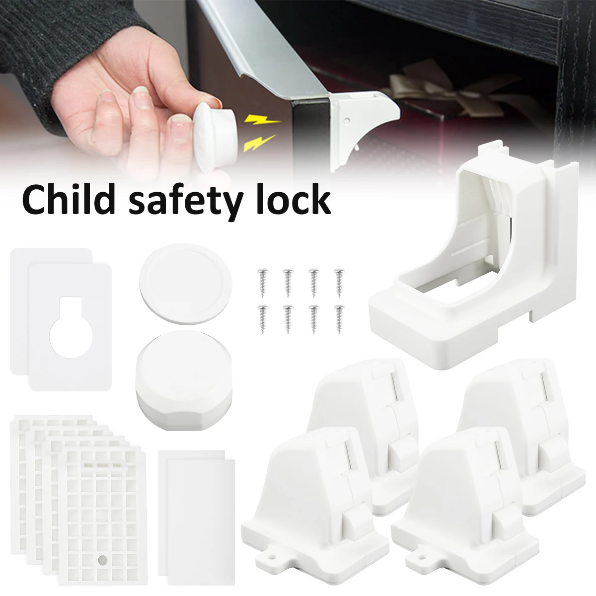 4pcs Invisible Baby Proofing Cabinet Latch Locks Set for Toddlers Protection Cabinet Lock for Kitchen Bedroom Drawer
4pcs Invisible Baby Proofing Cabinet Latch Locks Set for Toddlers Protection Cabinet Lock for Kitchen Bedroom Drawer