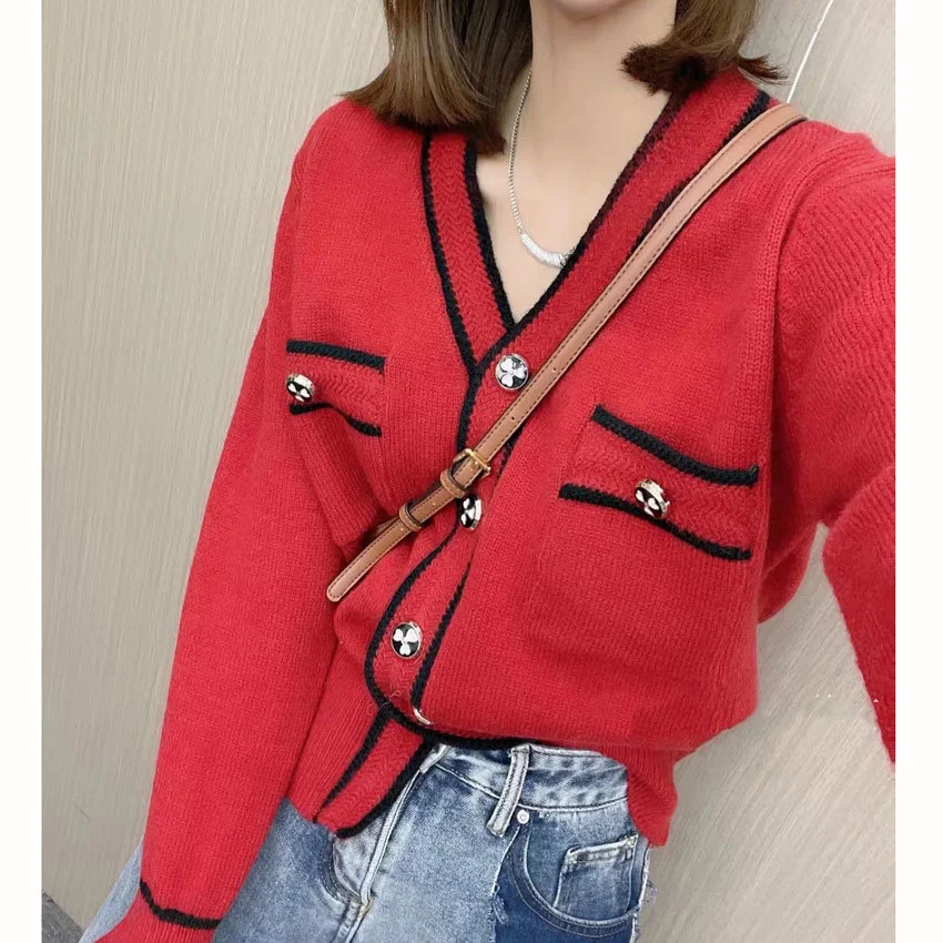 New 2021 Small Fragrance Christmas New Year Hong Kong Flavor Soft Waxy Lazy Wind Red Sweater Women's Bow Cardigan
New 2021 Small Fragrance Christmas New Year Hong Kong Flavor Soft Waxy Lazy Wind Red Sweater Women's Bow Cardigan