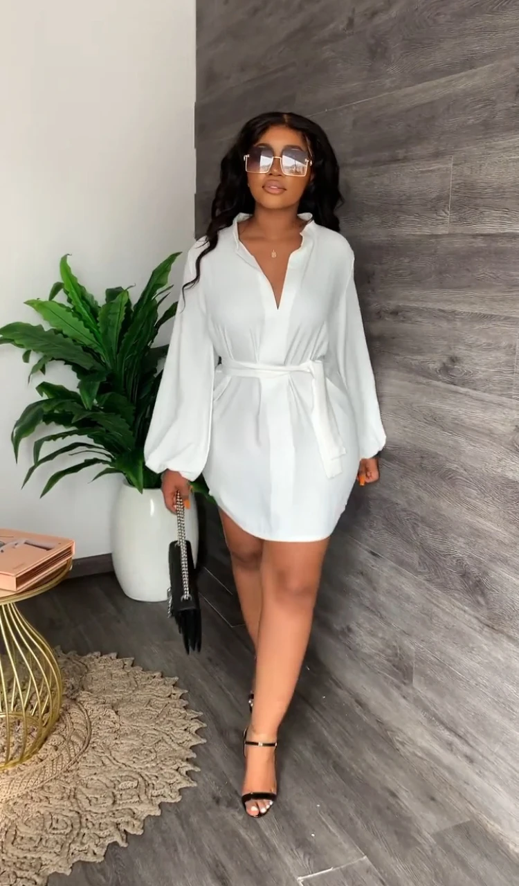 Elegant Women's Dresses for Party 2022 Button Design Puffed Long Sleeve Shirt Dress Office Lady Waist Lace-up Casual Work Dress
Elegant Women's Dresses for Party 2022 Button Design Puffed Long Sleeve Shirt Dress Office Lady Waist Lace-up Casual Work Dress