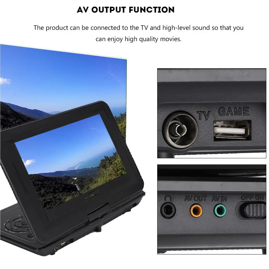 Portable 13 9 Inch DVD Player Car VCD CD MP3 EVD Flash with TV FM USB Game Function 16 9 LCD Screen Audio US Plug
Portable 13 9 Inch DVD Player Car VCD CD MP3 EVD Flash with TV FM USB Game Function 16 9 LCD Screen Audio US Plug