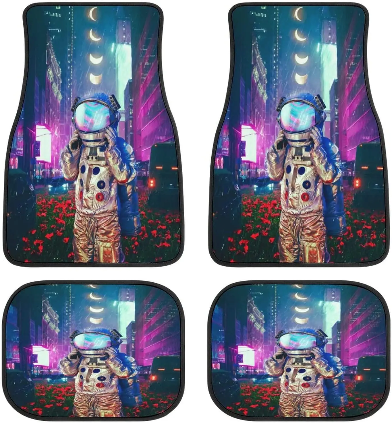 Neon City Astronaut Flower Car Mats Universal Fit Car Floor Mats Fashion Soft Waterproof Car Carpet Front Rear 4 Pieces Full Set
Neon City Astronaut Flower Car Mats Universal Fit Car Floor Mats Fashion Soft Waterproof Car Carpet Front Rear 4 Pieces Full Set
