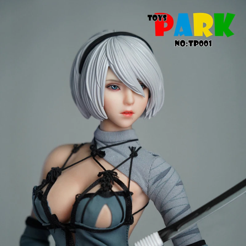 

Toys park TP001 1/6 2B Sister Head Sculpt NieR:Automata Female Head Carving Pale Skin for 12'' PHICEN/TBL Action Figure Body