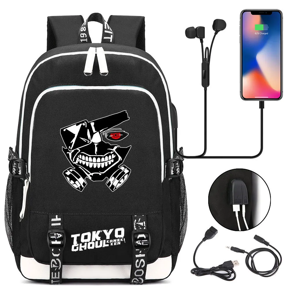 

Мужской/женский дорожный рюкзак «Токийский Гуль» с USB-зарядкой