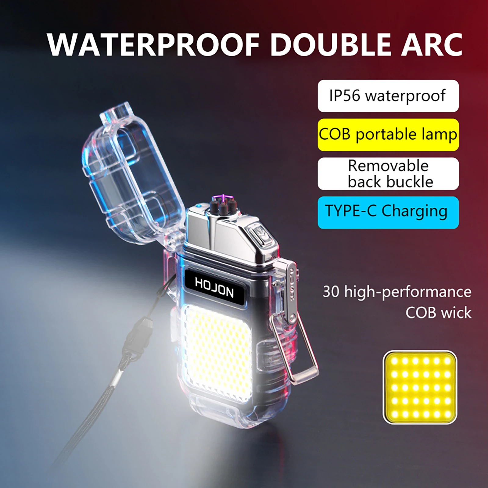 Waterproof Dual Arc Plasma Lighter 3 Lighting Modes COB Lamp USB Rechargeable Mini Electric Lighter Outdoor Flashlight Lighter
Waterproof Dual Arc Plasma Lighter 3 Lighting Modes COB Lamp USB Rechargeable Mini Electric Lighter Outdoor Flashlight Lighter