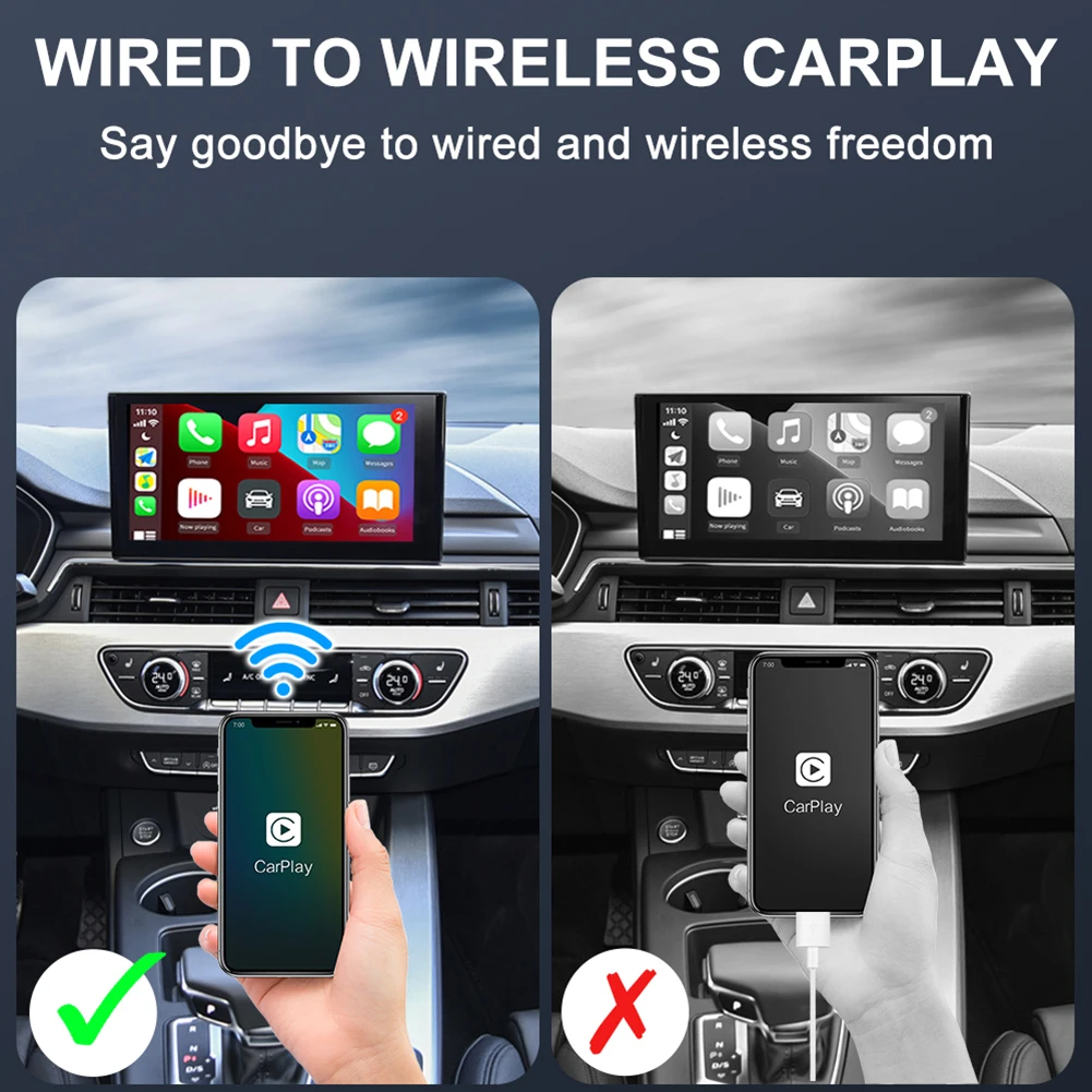 Carlinkit CarPlay Adapter Support Wireless CarPlay / Wireless AN Auto WiFi For Original Car Screen With Wired CarPlay Function
Carlinkit CarPlay Adapter Support Wireless CarPlay / Wireless AN Auto WiFi For Original Car Screen With Wired CarPlay Function