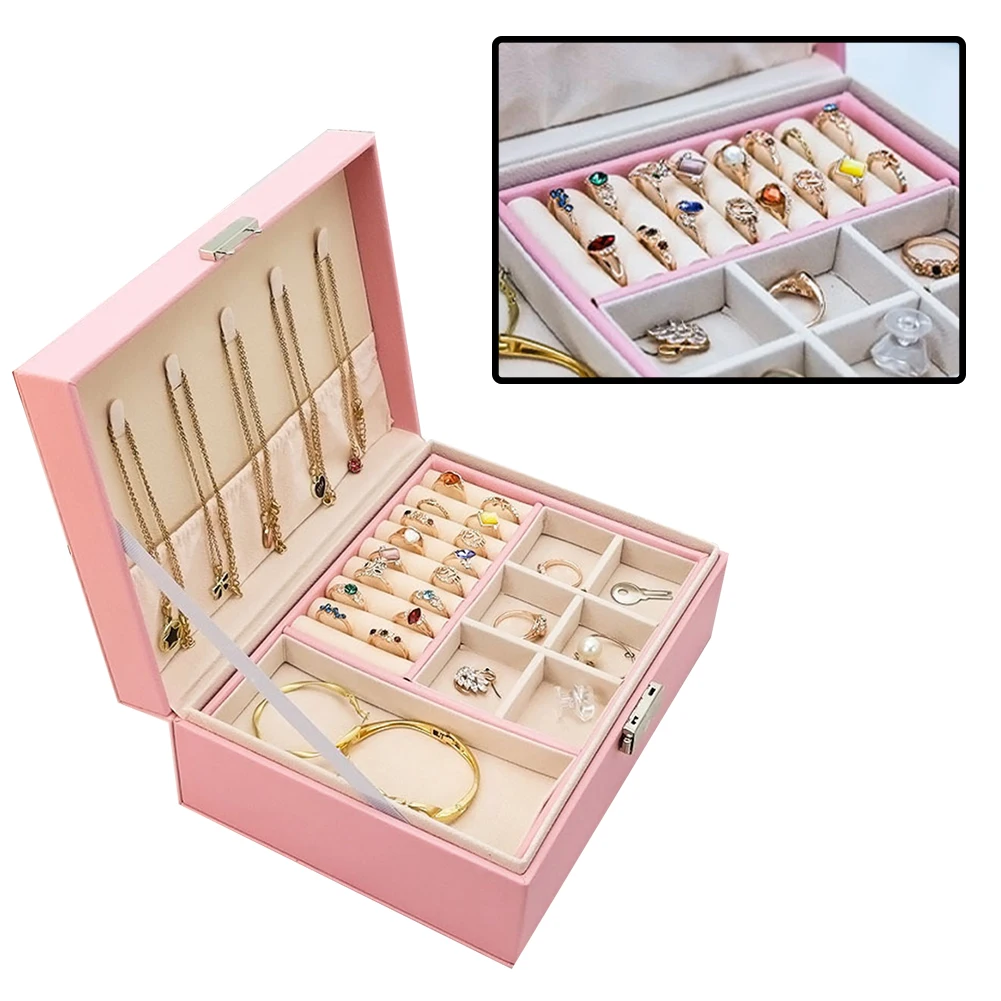 Jewelry Box Earring Ring Storage Velvet Case Large Capacity Display Rings Holder
Jewelry Box Earring Ring Storage Velvet Case Large Capacity Display Rings Holder