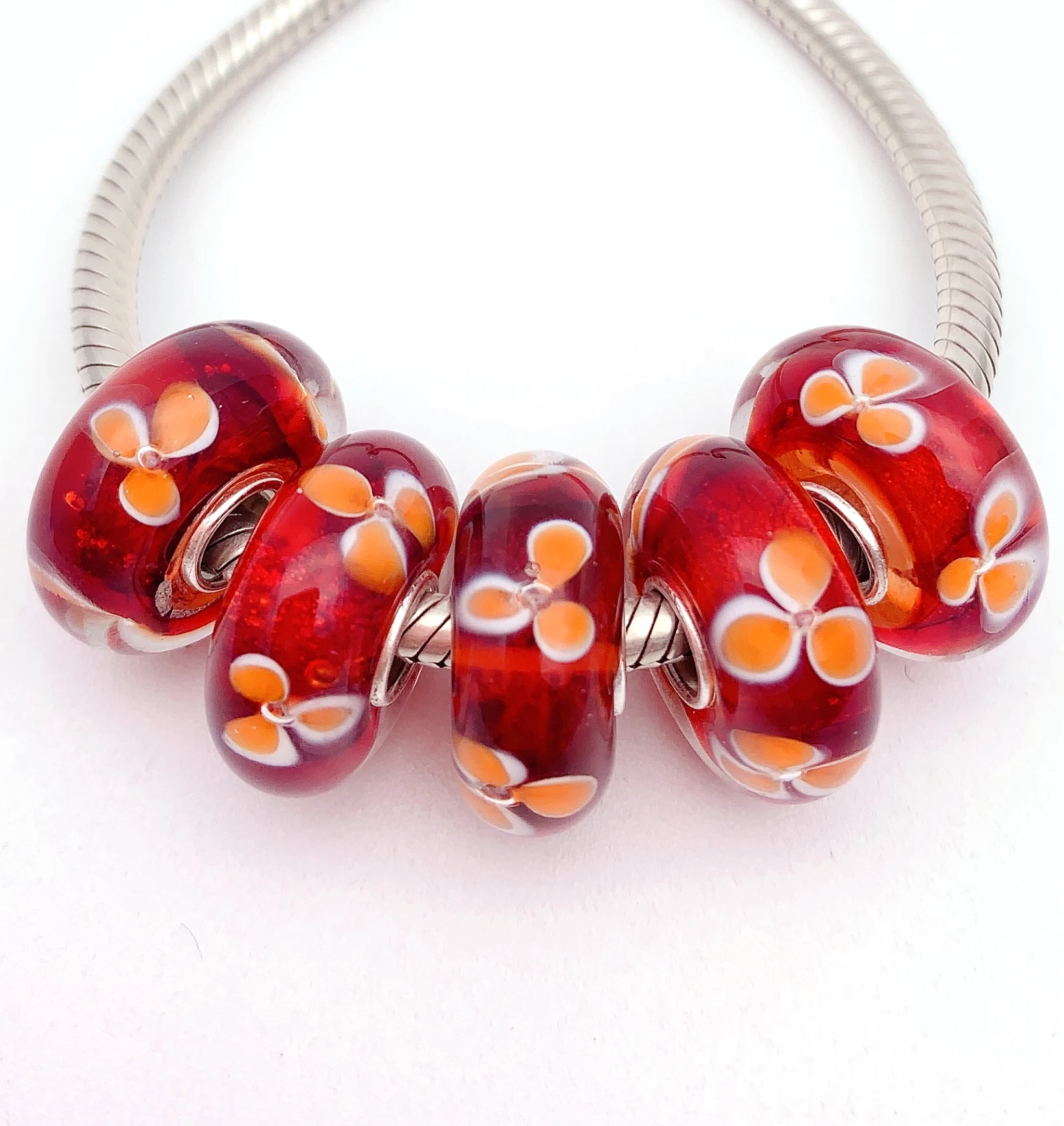 YG259 5X 100% Authenticity S925 Sterling Silver Beads Murano Glassbeads NEW Fit European Charms Bracelet Diy Jewelry Lampwork
YG259 5X 100% Authenticity S925 Sterling Silver Beads Murano Glassbeads NEW Fit European Charms Bracelet Diy Jewelry Lampwork