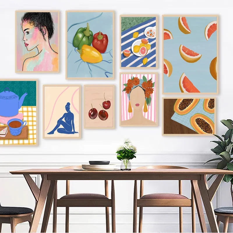 Постер с абстрактными фруктами в скандинавском стиле, лимон, вишня, Женская декоративная картина, холст, настенные картины, современная кухня, домашний декор 
Постер с абстрактными фруктами в скандинавском стиле, лимон, вишня, Женская декоративная картина, холст, настенные картины, современная кухня, домашний декор