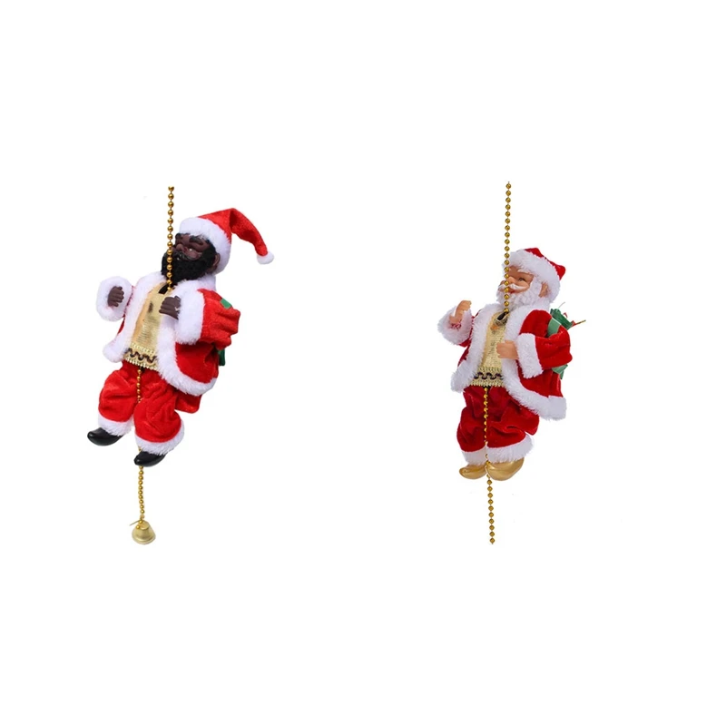 

Санта-Клаус, бусины для скалолазания, Электрический подъем вверх и вниз, скалолазание, Санта с светильник кой и музыкальными украшениями