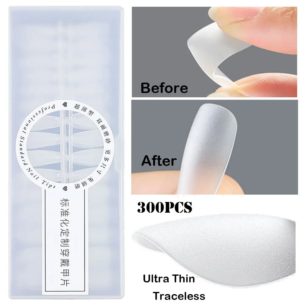 300pcs Press On Full Scrub Full Cover No Need Grinding False Nails Traceless Clear Ultra Thin
300pcs Press On Full Scrub Full Cover No Need Grinding False Nails Traceless Clear Ultra Thin