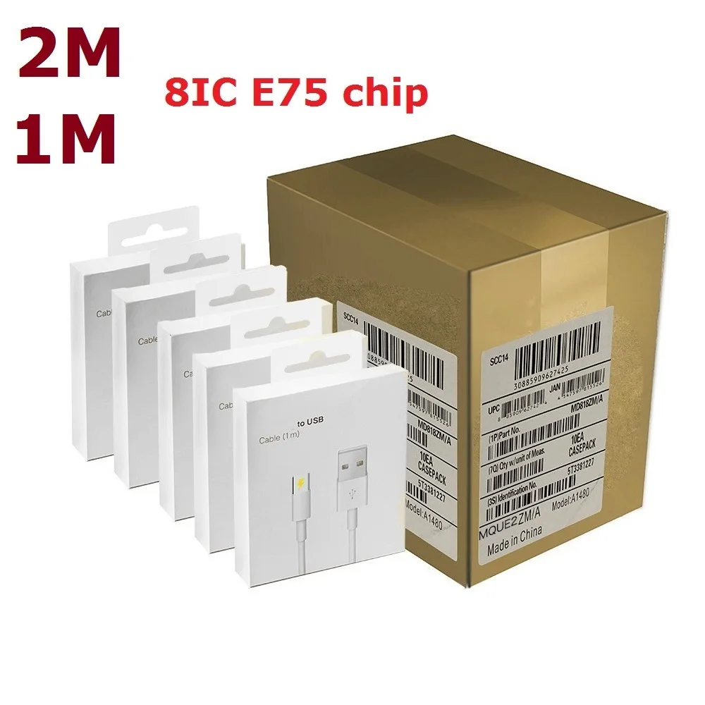 10Pcs/lot OEM 8ic1M 2M E75 chip USB data cable 8 pin charger cable For iphon samsung xiaomi charging cord
10Pcs/lot OEM 8ic1M 2M E75 chip USB data cable 8 pin charger cable For iphon samsung xiaomi charging cord