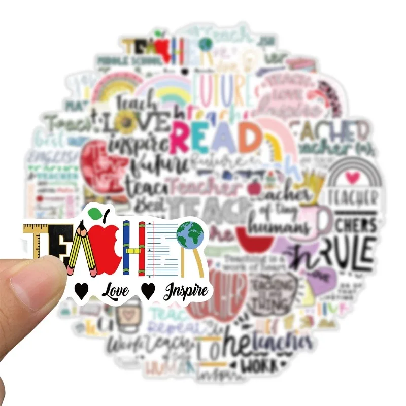 50pcs Teacher Stickers,Aesthetic Teachers Day Vinyl Waterproof Stickers for Water Bottle Laptop Luggage Helmet Skateboard
50pcs Teacher Stickers,Aesthetic Teachers Day Vinyl Waterproof Stickers for Water Bottle Laptop Luggage Helmet Skateboard