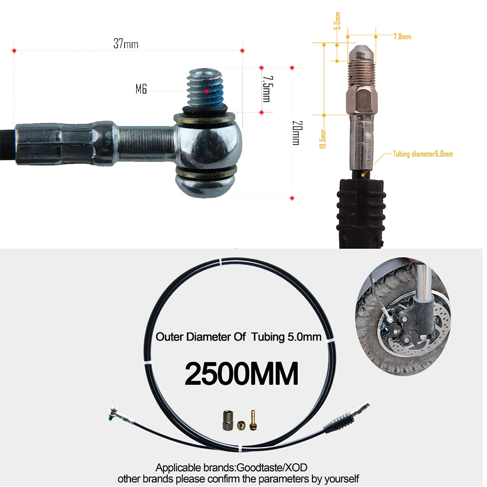 Electric Mountain Road Bike Hydraulic Brake Accessories Screws Copper Sleeve Oil Needle Custom One-piece Tubing 2500mm For XOD
Electric Mountain Road Bike Hydraulic Brake Accessories Screws Copper Sleeve Oil Needle Custom One-piece Tubing 2500mm For XOD
