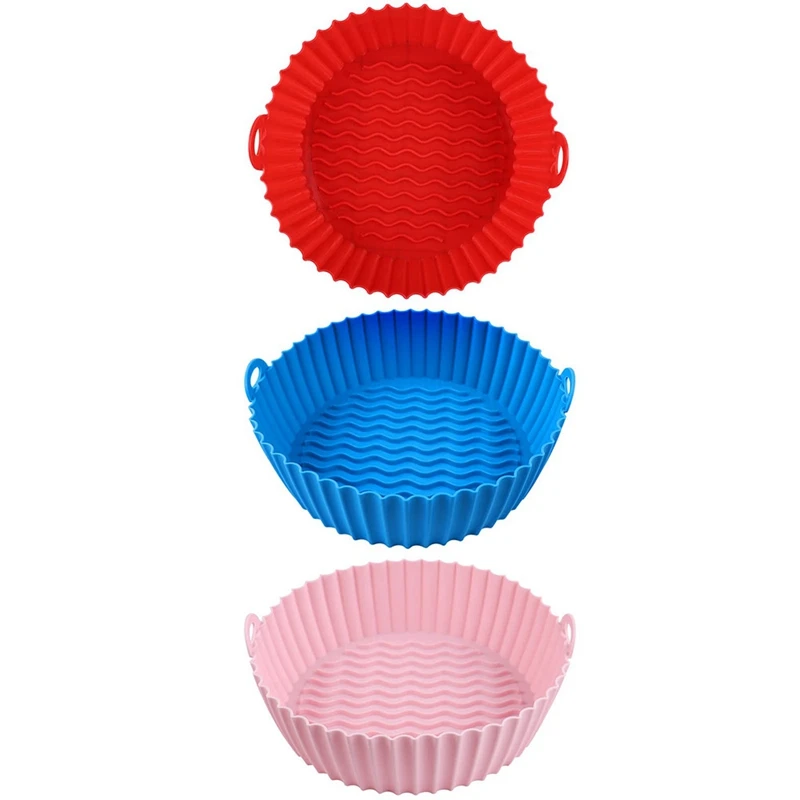 3-Pack Air Fryer Silicone Pot, 8.5 Inch Air Fryer Basket, Food Grade Air Fryer Accessories, Reusable Air Fryer Liners
3-Pack Air Fryer Silicone Pot, 8.5 Inch Air Fryer Basket, Food Grade Air Fryer Accessories, Reusable Air Fryer Liners