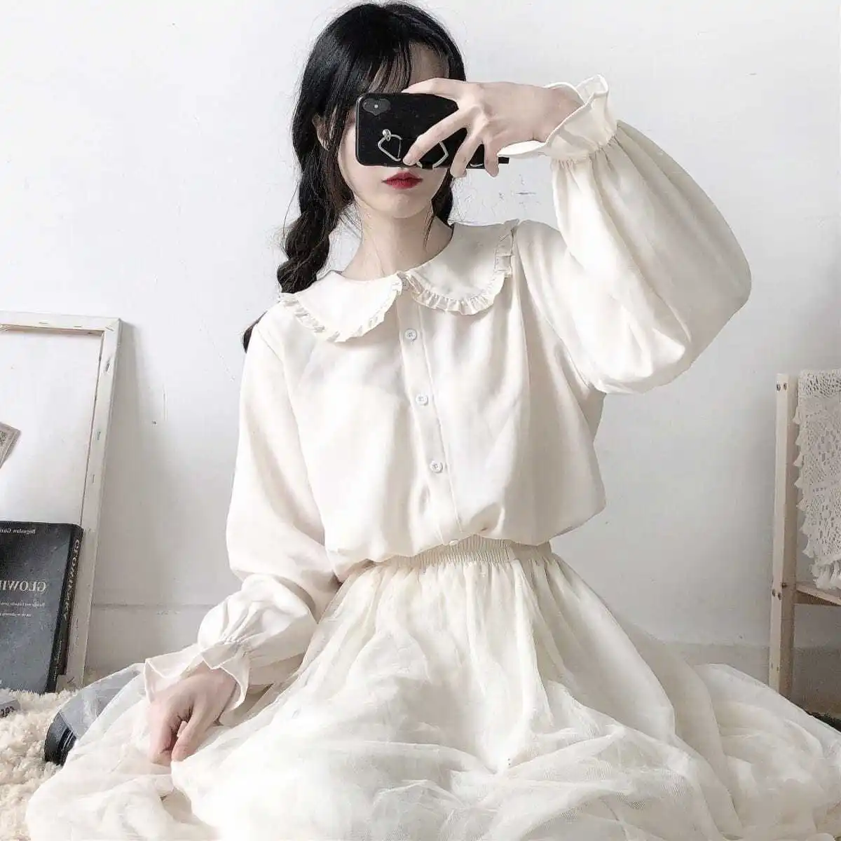 Women Blouse JK Doll Collar Lolita Loose Long Sleeve Summer Autumn Blusas Ropa De Mujer
Women Blouse JK Doll Collar Lolita Loose Long Sleeve Summer Autumn Blusas Ropa De Mujer