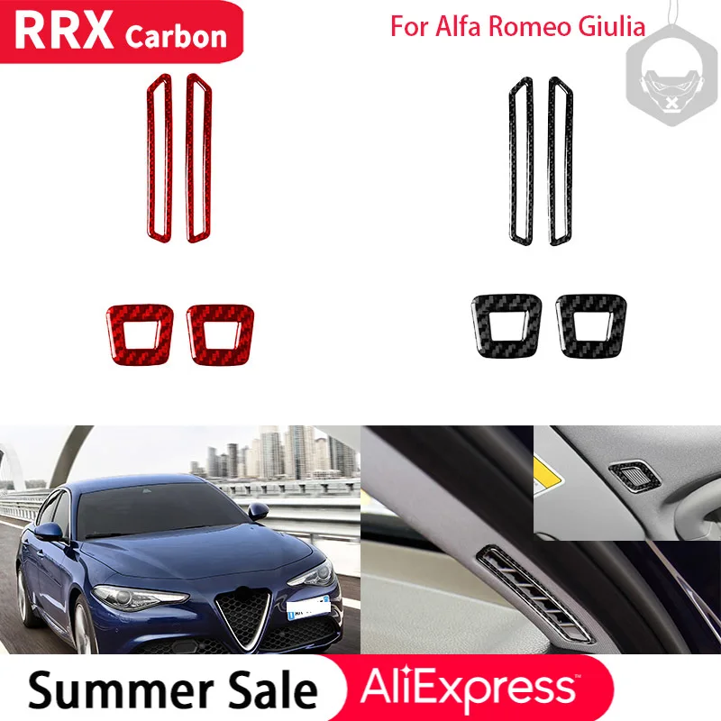 RRX Carbon Fiber Interiors for Alfa Romeo Giulia 2017-2019 A-pillar Air Outlet Mike Decor Cover Trim Stickers Car Accessories
RRX Carbon Fiber Interiors for Alfa Romeo Giulia 2017-2019 A-pillar Air Outlet Mike Decor Cover Trim Stickers Car Accessories