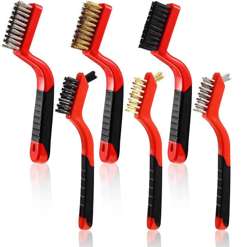 6Pcs Wire Brush Metal For Cleaning Set,For Cleaning With Curved Handle Grip For Rust,Paint,Heavy And Light Household Cleaning 
6Pcs Wire Brush Metal For Cleaning Set,For Cleaning With Curved Handle Grip For Rust,Paint,Heavy And Light Household Cleaning