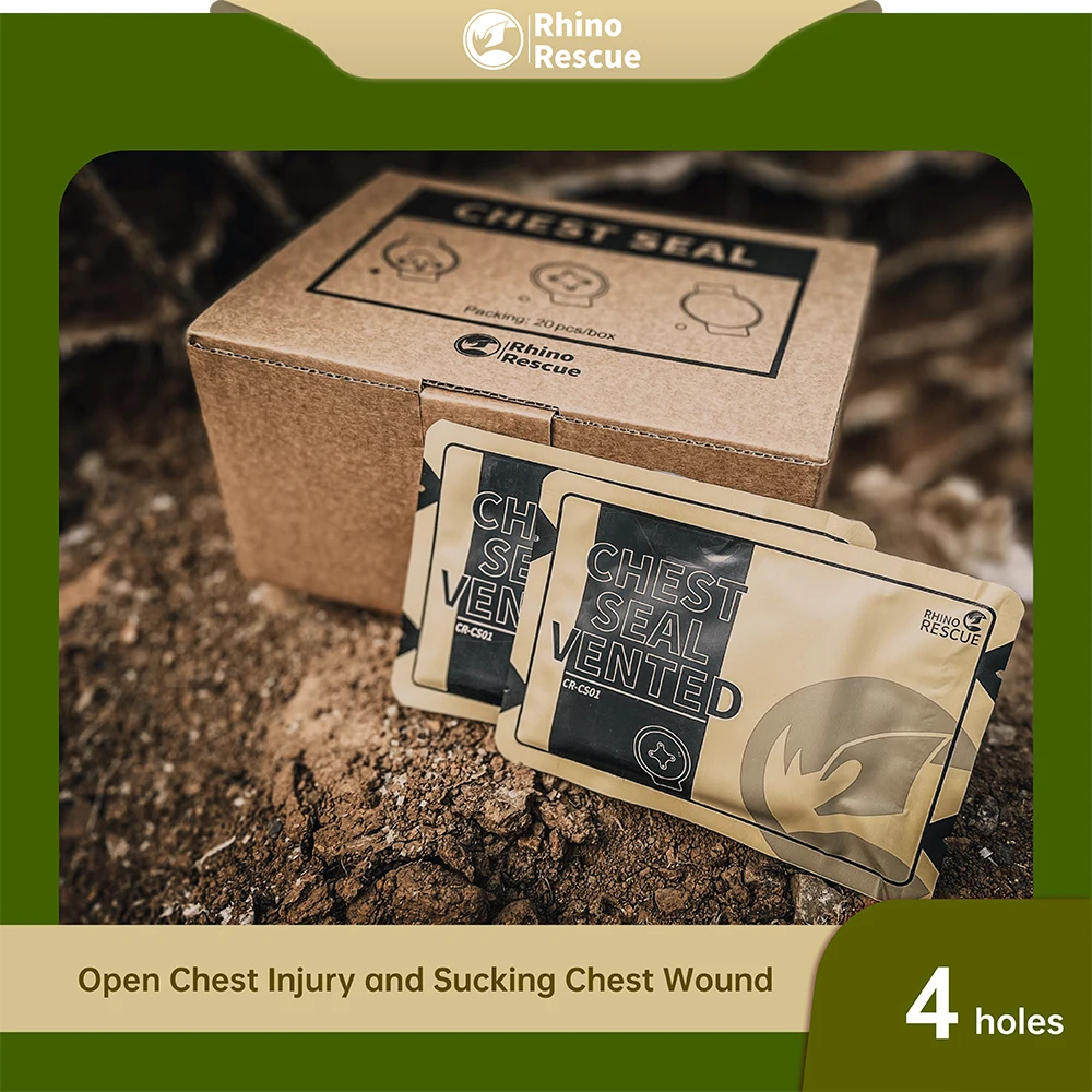 

RHINO Chest Seal Quick Useful Chest Wound Emergency Occlusive Dressing Bandage First Aid Kit Accessories With Vent