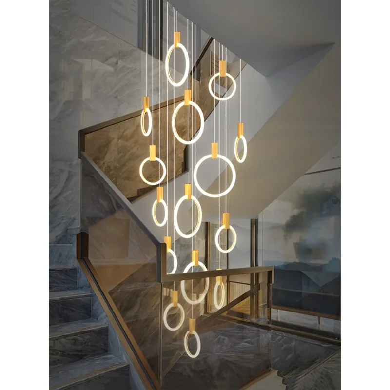 LED Chandelier Pendant Lamp Light Duplex Rotating Staircase Modern Dining Living Room Ring Hanging Villa Home Fixtures
LED Chandelier Pendant Lamp Light Duplex Rotating Staircase Modern Dining Living Room Ring Hanging Villa Home Fixtures