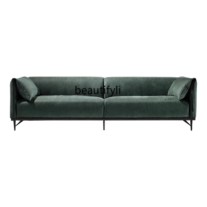 

yj Nordic Fabric Sofa Simple Modern Living Room Straight-Row High-Leg Italian-Style Light Luxury Technology Cloth Sofa