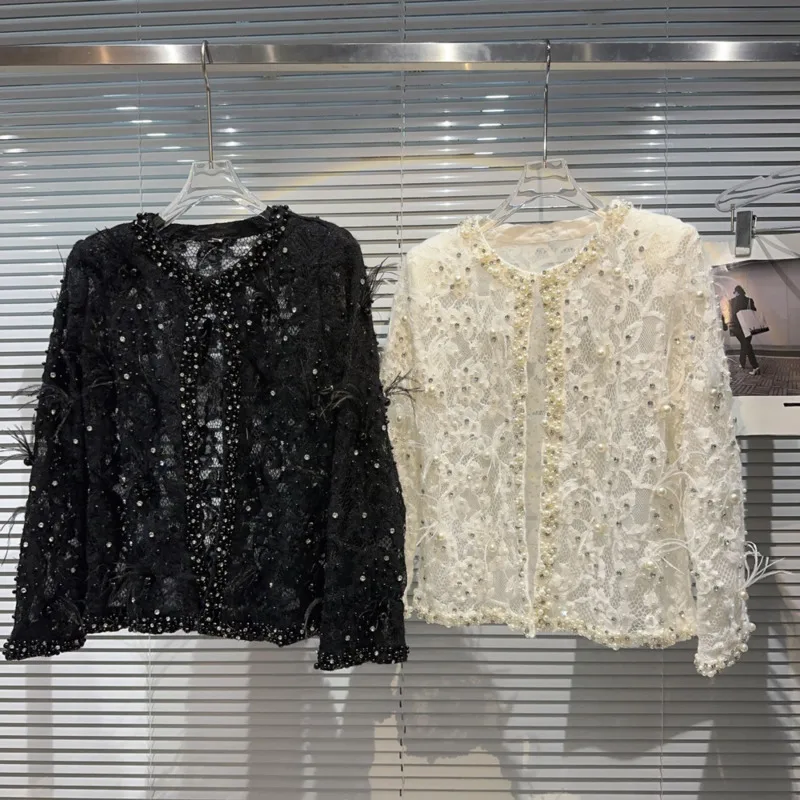 BORVEMAYS 2023 Autumn New Coat O Neck Long Sleeve Solid Color Diamonds Beading Lace Temperament Elegant Jacket Women WZ3811
BORVEMAYS 2023 Autumn New Coat O Neck Long Sleeve Solid Color Diamonds Beading Lace Temperament Elegant Jacket Women WZ3811
