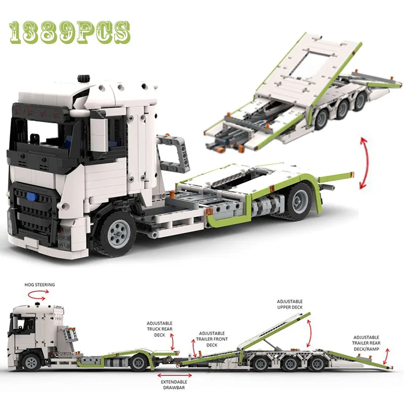 NEW MOC 1:21Transporter Truck Lengthened Trailer Building Block Bricks Assemble Educational Toys Children Gift Car Loading Model
NEW MOC 1:21Transporter Truck Lengthened Trailer Building Block Bricks Assemble Educational Toys Children Gift Car Loading Model