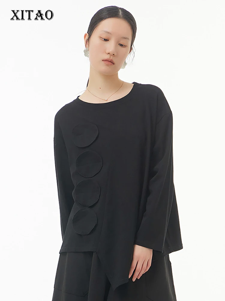 XITAO Irregular Casual T-shirt Solid Color Dot Patchwork Loose Fashion Simplicity O-neck Collar Pullover Women New WMD5172
XITAO Irregular Casual T-shirt Solid Color Dot Patchwork Loose Fashion Simplicity O-neck Collar Pullover Women New WMD5172