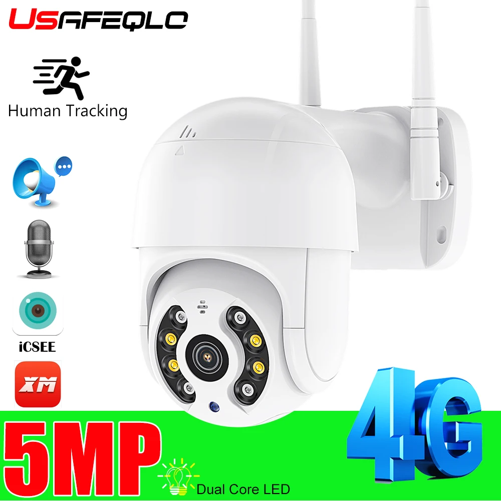 

4G SIM Card IP Camera PTZ 1080P 3MP 5MP HD Wireless WIFI Outdoor Security Dome Camera CCTV P2P Onvif Two Way Audio iCsee