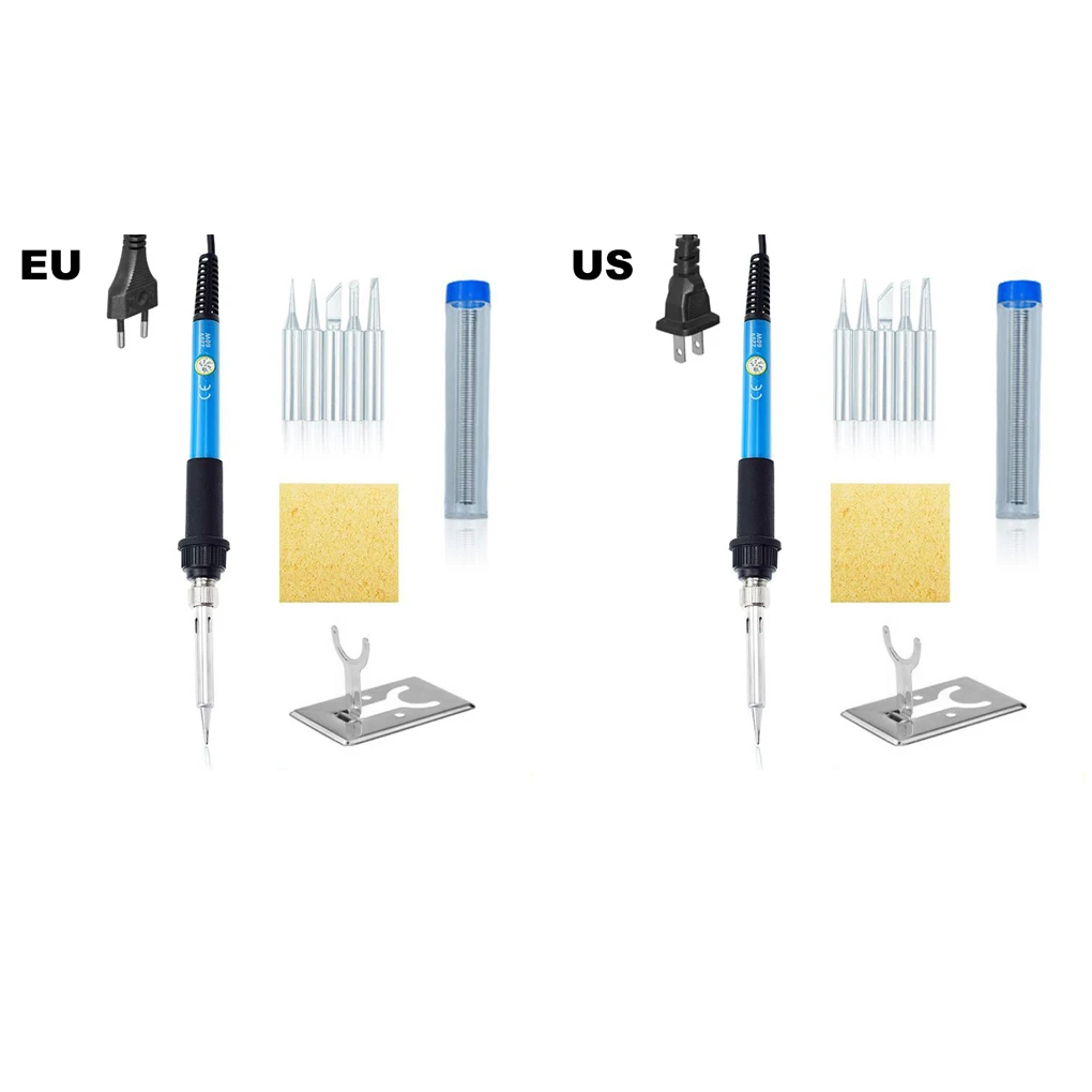 Pack of 9 Soldering Iron Adjustable Temperature Welding Portable Electronics Repair Tools with 5 Tips 220V EU Plug
Pack of 9 Soldering Iron Adjustable Temperature Welding Portable Electronics Repair Tools with 5 Tips 220V EU Plug