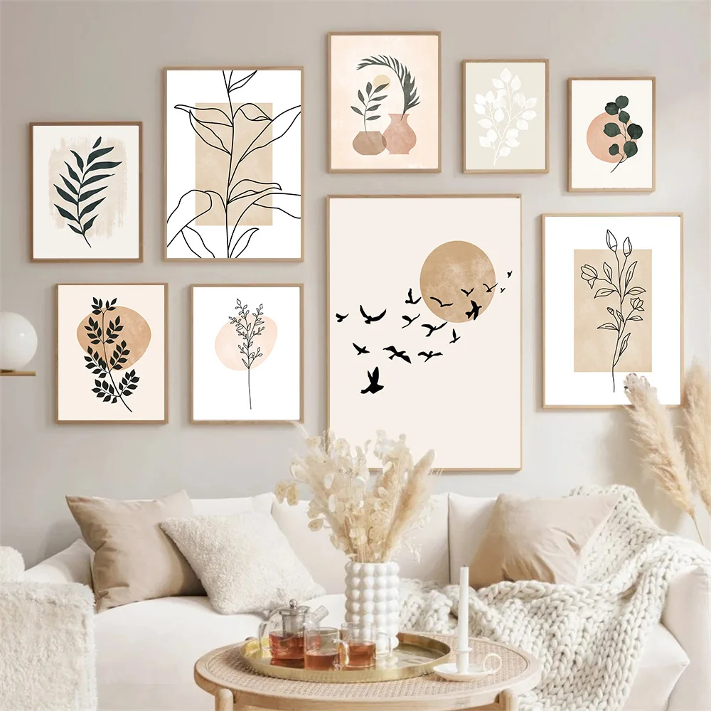 Abstract Natural Boho Vase Bird Sun Line Leaf Wall Art Canvas Painting Nordic Posters And Prints Wall Pictures Living Room Decor
Abstract Natural Boho Vase Bird Sun Line Leaf Wall Art Canvas Painting Nordic Posters And Prints Wall Pictures Living Room Decor