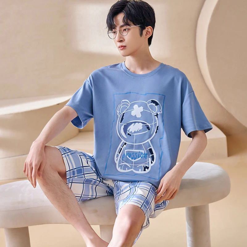 QUHENG Summer Cotton Short Sleeved Men's Pajamas Sets Anime Cartoon Male Pajama Set Pajama for Man Sleepwear Suit Homewear
QUHENG Summer Cotton Short Sleeved Men's Pajamas Sets Anime Cartoon Male Pajama Set Pajama for Man Sleepwear Suit Homewear