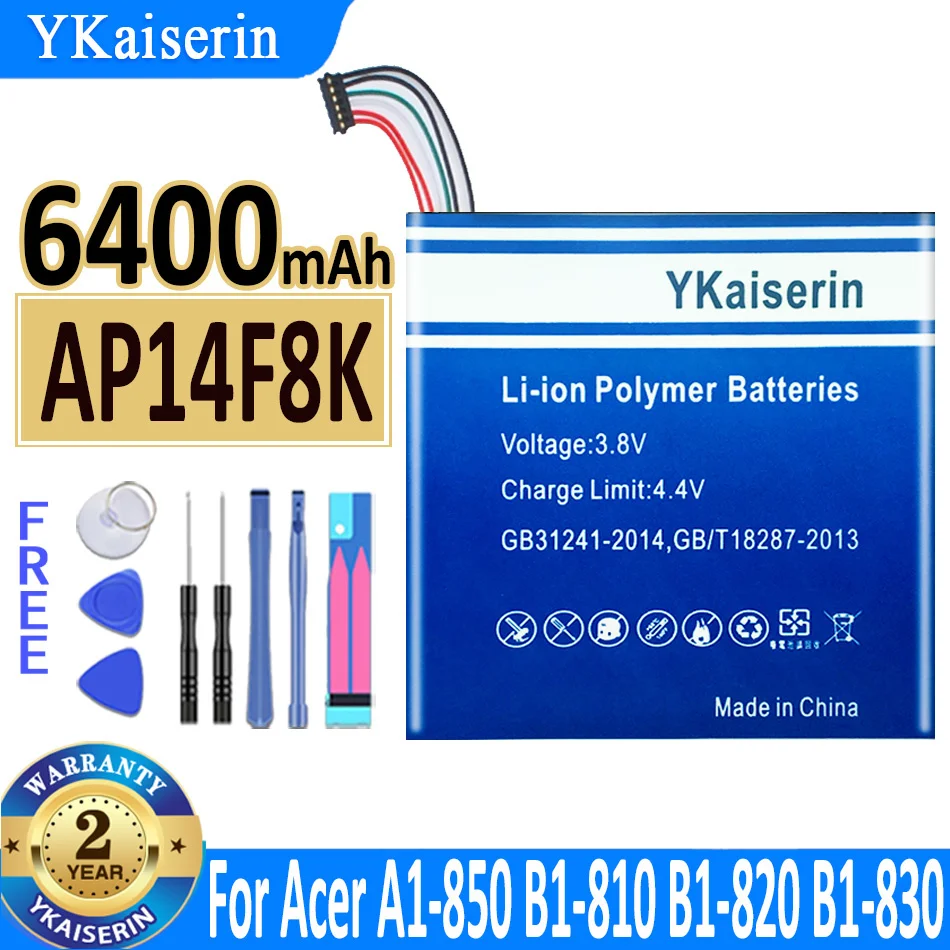 Аккумуляторная батарея ykaisin 6400 мАч AP14F8K, запасная батарея для Acer Iconia
Аккумуляторная батарея ykaisin 6400 мАч AP14F8K, запасная батарея для Acer Iconia