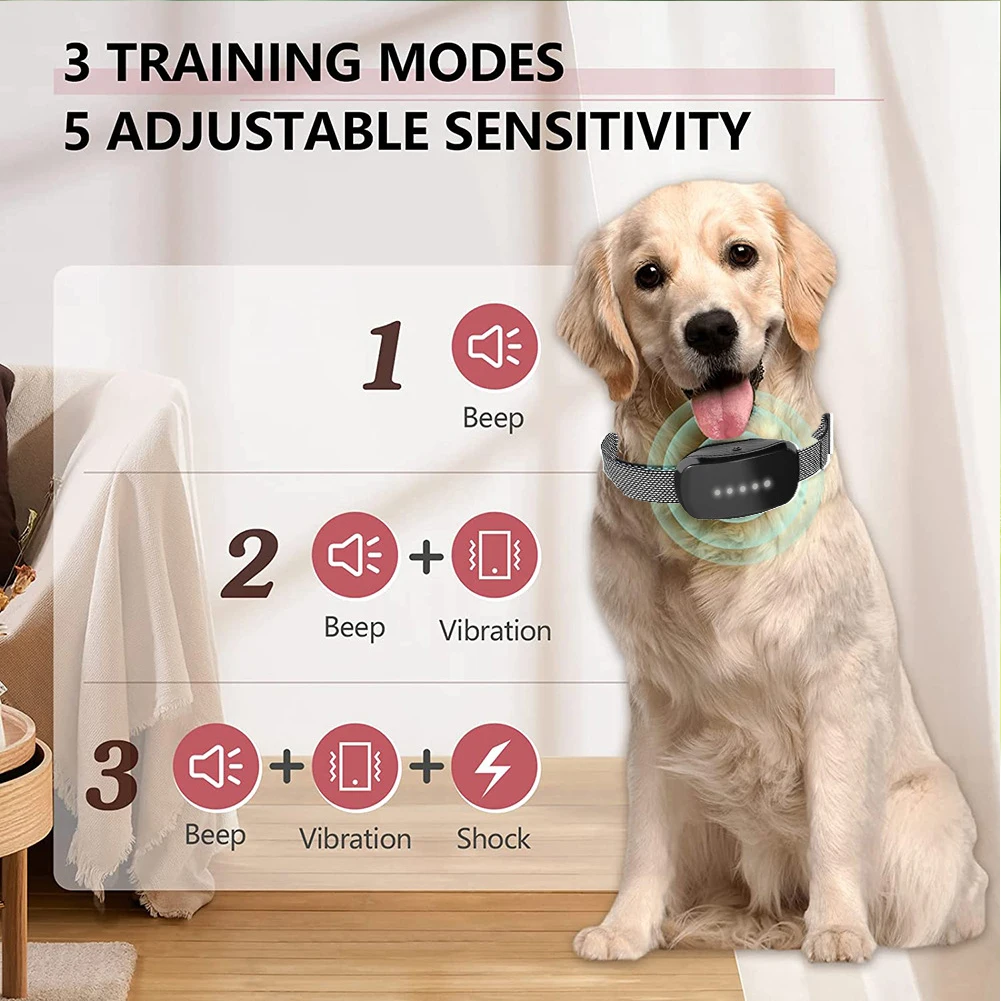Anti Bark Dog Collar Waterproof Pet Dog Barking Control Device Auto Bark-Stop No Shock Bark Collar with 5 Adjustable Sensitivity
Anti Bark Dog Collar Waterproof Pet Dog Barking Control Device Auto Bark-Stop No Shock Bark Collar with 5 Adjustable Sensitivity