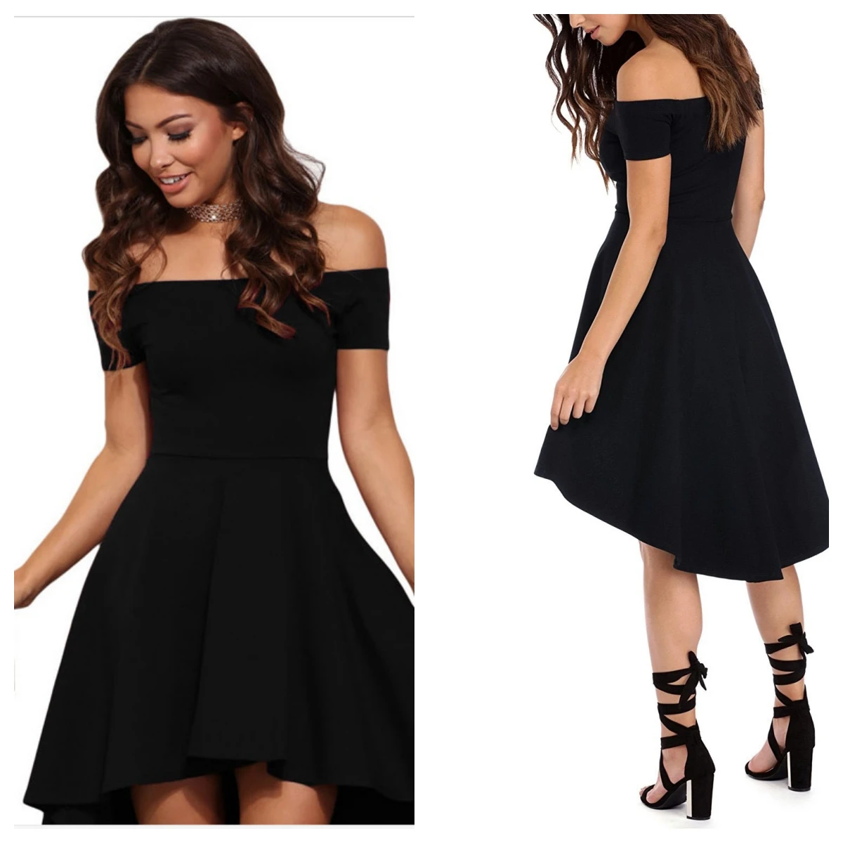 2023 New Womens Off The Shoulder Short Sleeve High Low Cocktail Skater Dress Solid Color Fashion Dress for Female Summer Spring
2023 New Womens Off The Shoulder Short Sleeve High Low Cocktail Skater Dress Solid Color Fashion Dress for Female Summer Spring
