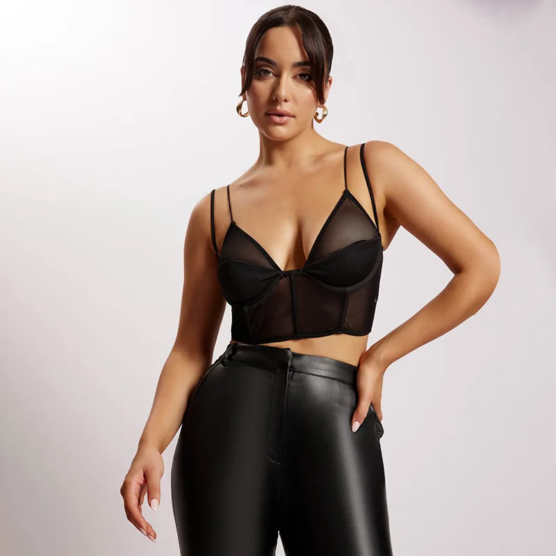 The New 2022 Summer Solid Color Halter Belt Pullover Mesh Fishbone Shaping Gloves European And American Women'S Top
The New 2022 Summer Solid Color Halter Belt Pullover Mesh Fishbone Shaping Gloves European And American Women'S Top