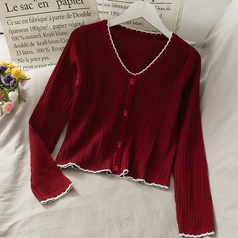 Itoolin T-shirts Women Knitted Tees Autumn Cute Button Up V-Neck Solid Casual Long Sleeve T-shirts For Women 2022 Autumn
Itoolin T-shirts Women Knitted Tees Autumn Cute Button Up V-Neck Solid Casual Long Sleeve T-shirts For Women 2022 Autumn